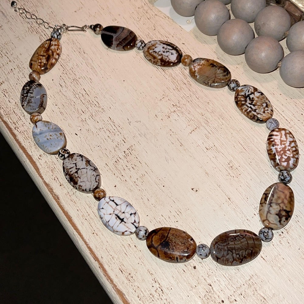 Jay King Mine Finds Sterling Silver Safari Jasper Necklace